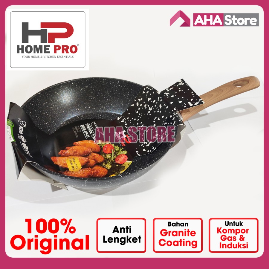 Home Pro Fry Wok Pan Penggorengan Granite Anti Lengket Stirwok Tokyo