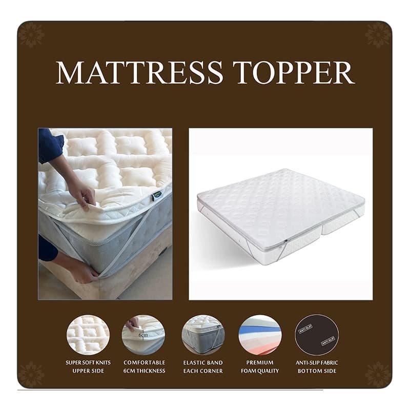 Quantum Mattress Topper 120x200 Tebal 6 cm Biru
