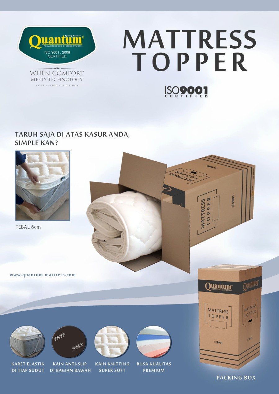 Quantum Mattress Topper 120x200 Tebal 6 cm Merah
