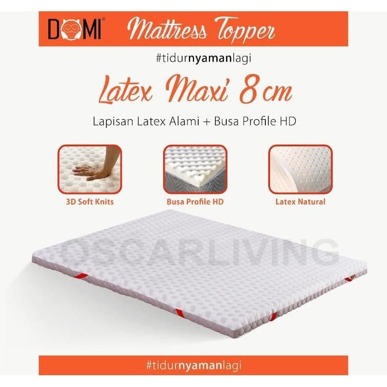 Domi Mattress Topper Latex Maxi 100x200 TEBAL 8CM - Murah