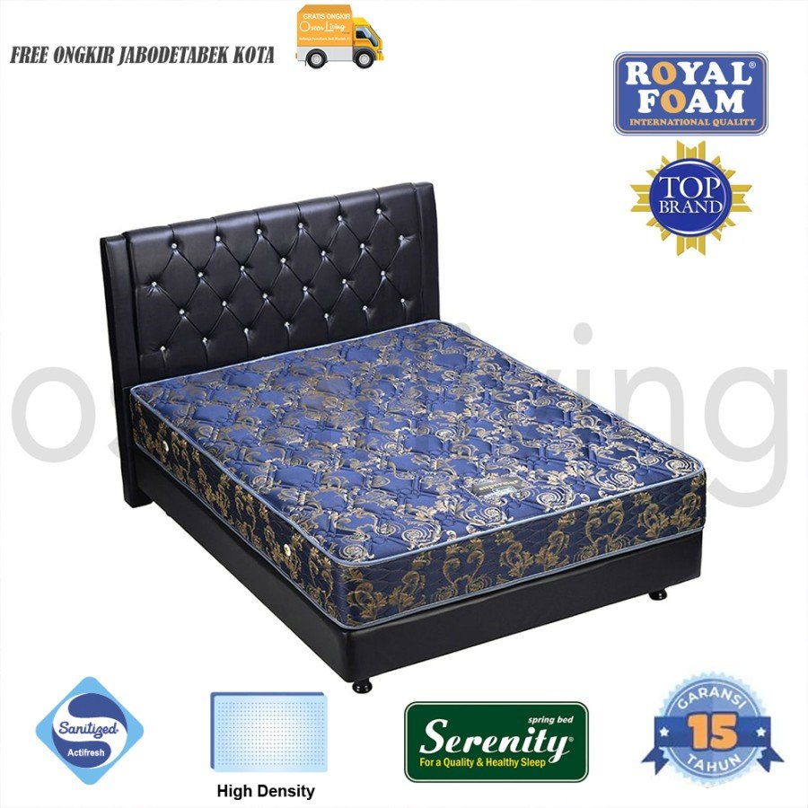 Springbed Elite Serenity Superstar Tebal 26 Cm BIRU HB Oxford Hitam