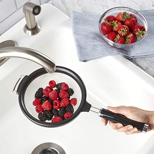 KitchenAid 7 Inch Strainer with Metal Lip Black - KCG161OHOBE
