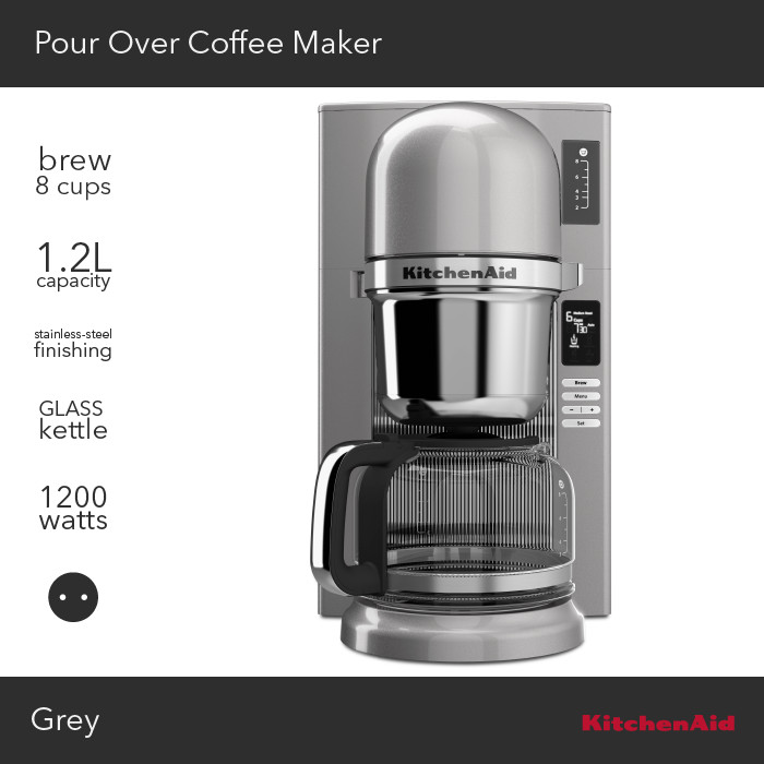 KitchenAid Pour Over Coffee Maker Abu abu - 5KCM0802ECU