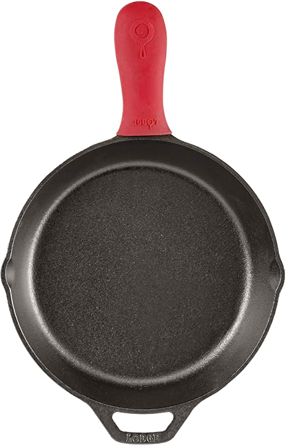 Lodge 10.25 Inch Cast Iron Skillet with 2 pcs Silicone Handle