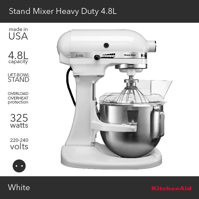 KitchenAid Stand Mixer Heavy Duty 4,8L White - 5KPM50EWH