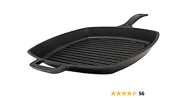 Westinghouse 10,5 Inch Seasoned Cast Iron Skillet Grill Pan WCCI0007BK