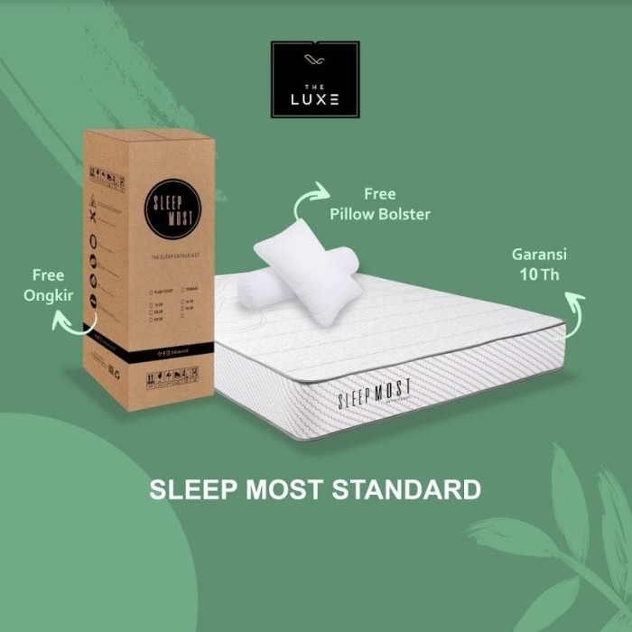 Kasur Spring bed In A box Sleepmost STD 100 Single The Luxe