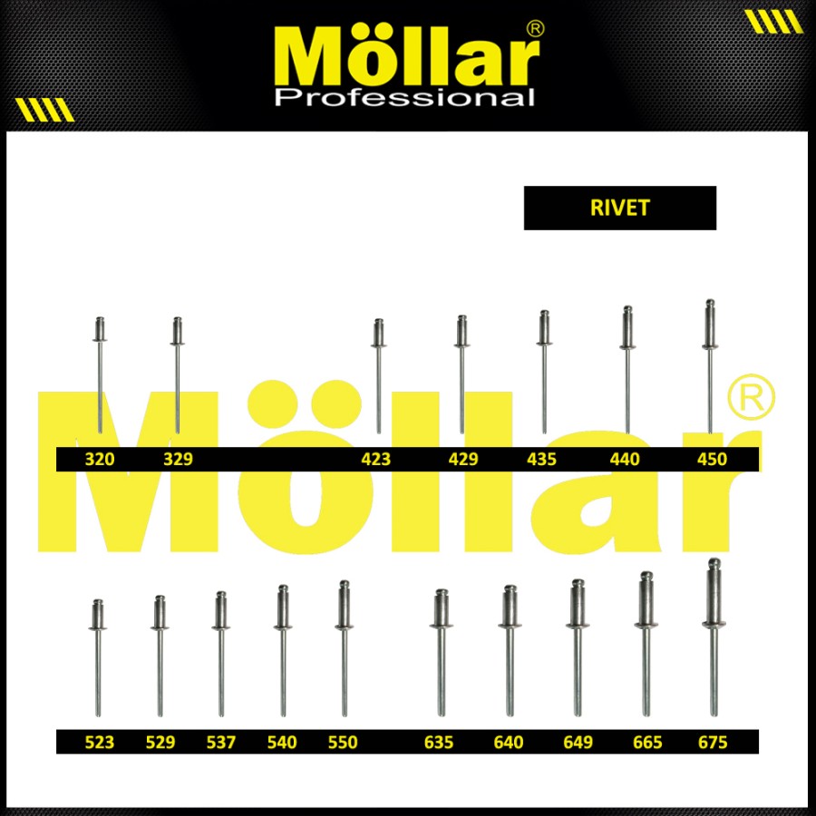 MOLLAR 93-141 Paku Rivet 529 - 4 mm x 8 mm