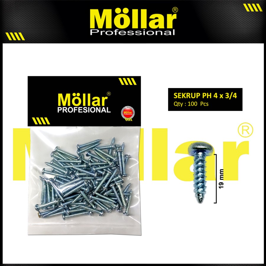 MOLLAR 93-018 Sekrup Tapping PH - 4 x 3/4