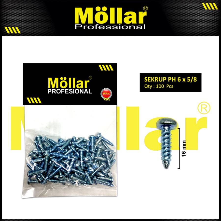 MOLLAR 93-022 Sekrup Tapping PH - 6 x 5/8