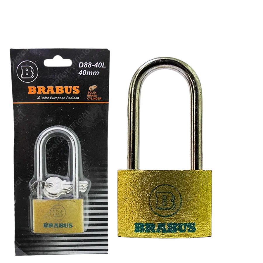 BRABUS D88-40L Gembok Panjang 40 mm Kuning Kunci Pagar Rumah Padlock