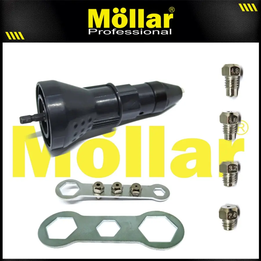 MOLLAR Adaptor Mata Bor Paku Rivet ke Mesin Bor Riveter Adapter Gun
