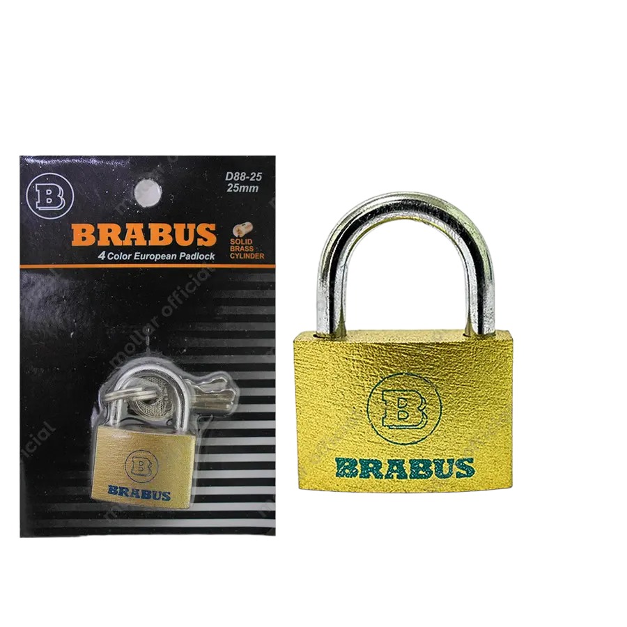 Brabus D88-25 Gembok Pendek 25 mm Kuning Kunci Tas Koper Loker Padlock