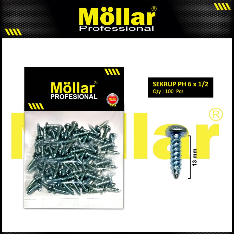 MOLLAR 93-021 Sekrup Tapping PH - 6 x 1/2