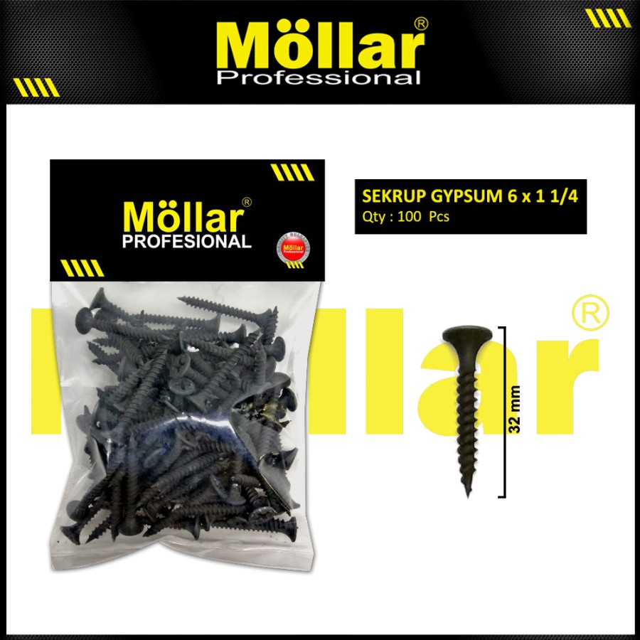 MOLLAR 93-011 Sekrup Gypsum - 6 x 1-1/4