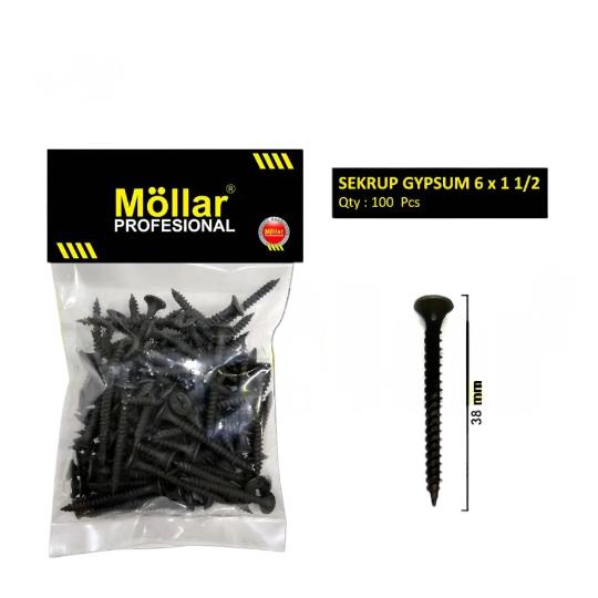 MOLLAR 93-012 Sekrup Gypsum - 6 x 1-1/2