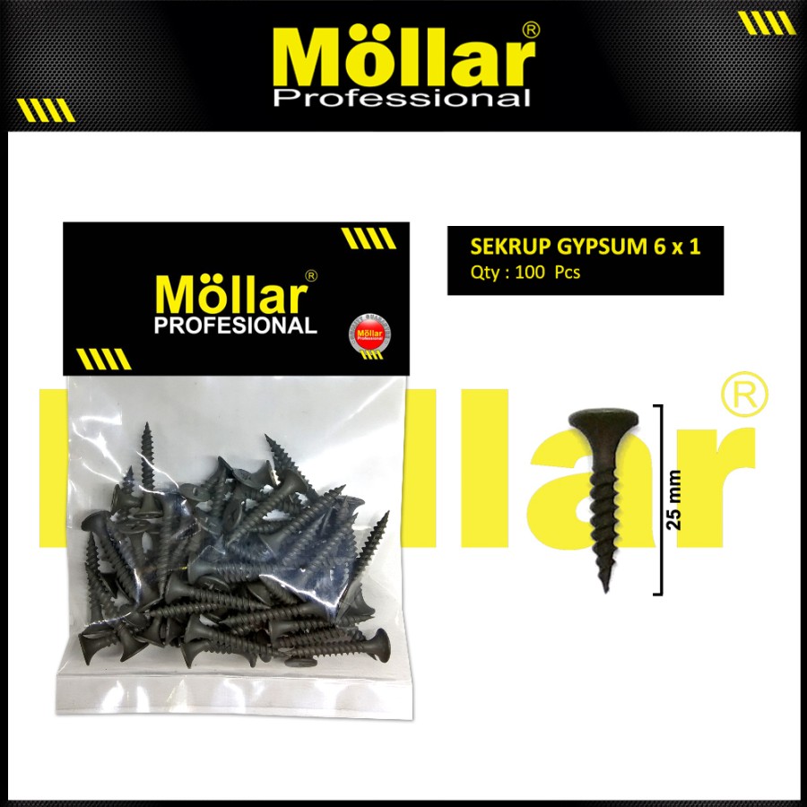 MOLLAR 93-010 Sekrup Gypsum - 6 x 1