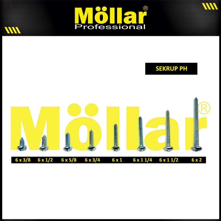 MOLLAR 93-021 Sekrup Tapping PH - 6 x 1/2