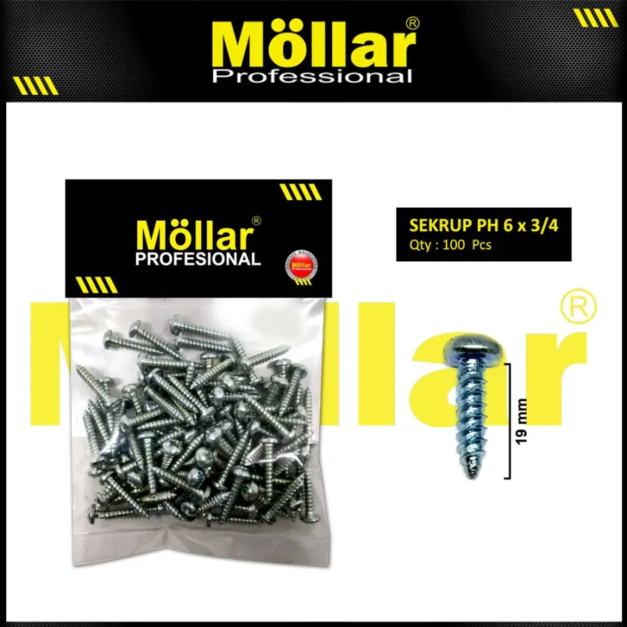 MOLLAR 93-023 Sekrup Tapping PH - 6 x 3/4