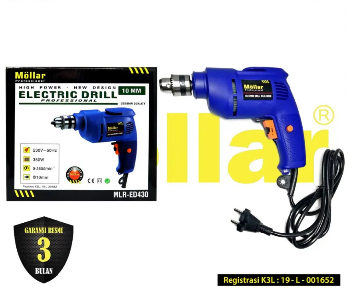 MOLLAR ED430 Mesin Bor Listrik Reversible - 430 Watt - 10mm