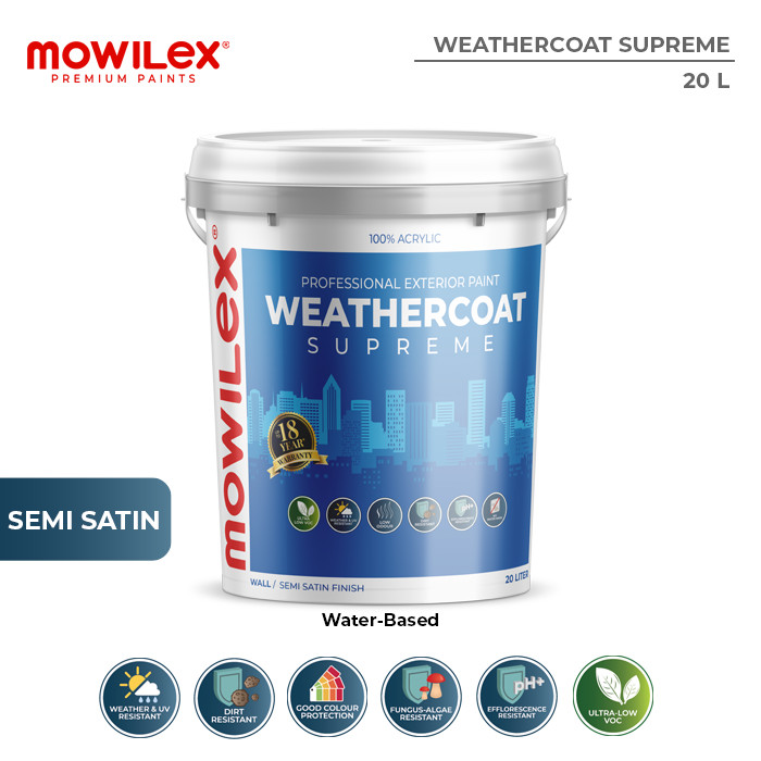 Mowilex Weathercoat Supreme Cat Tembok Eksterior - 20 L
