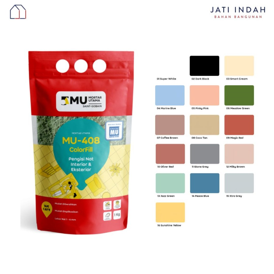 PENGISI WARNA NAT KERAMIK MU | MORTAR UTAMA 308 COLORFILL 1kg