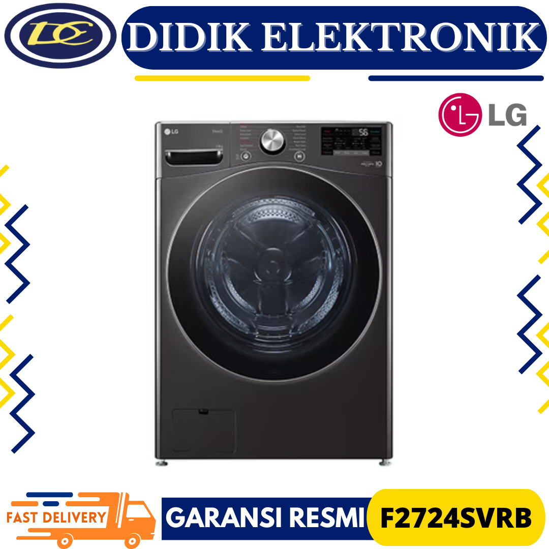 Mesin Cuci LG F2724SVRB 24 KG Front Loading Steam Inverter F2724
