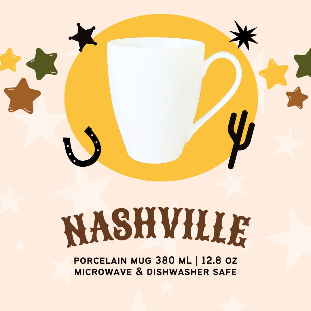 NASHVILLE Porcelain Mug | Cangkir Keramik | Mug Porselen