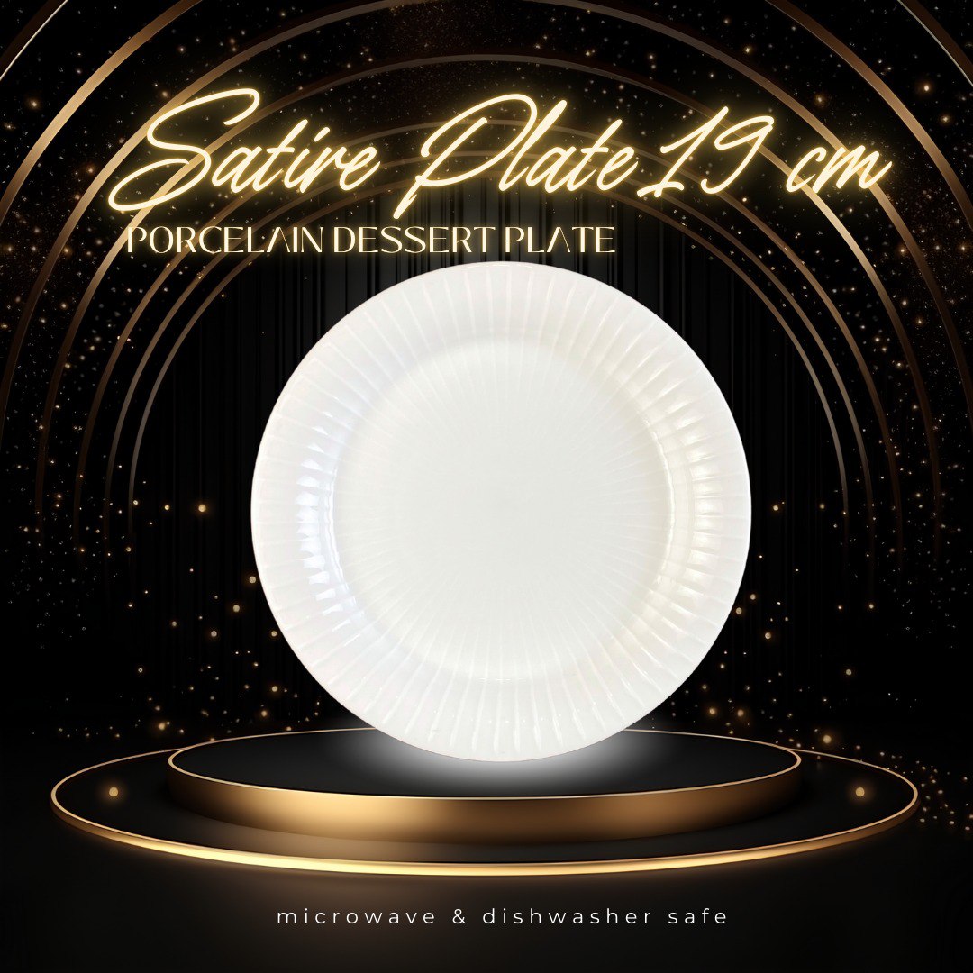 SATIRE Porcelain Plate 19 cm | Piring Kue Keramik | Piring Porselen |