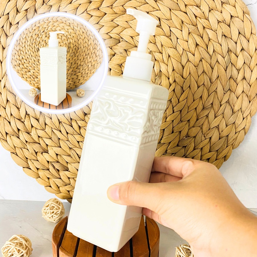 MARENGO Porcelain Pump Bottle | Botol Sabun Lotion Keramik | Botol Pum