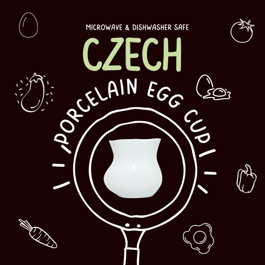 CZECH Porcelain Egg Cup | Ceramic Egg Holder | Tempat Telur Keramik
