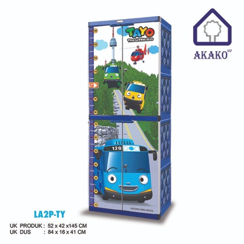 Lemari Plastik Serbaguna - Akako LA2P Cartoon - Tayo