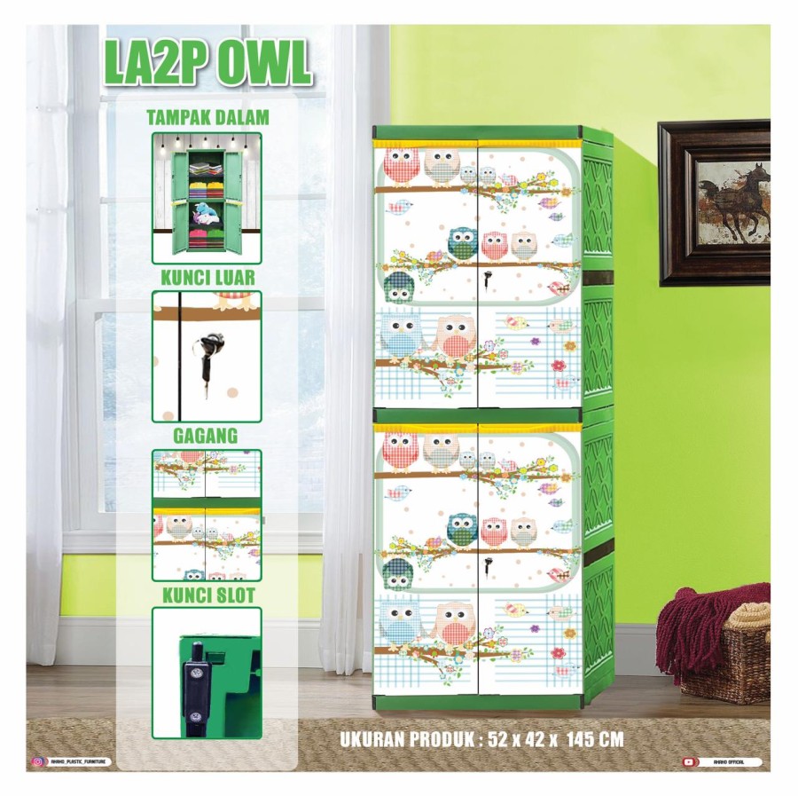 Lemari Plastik Serbaguna - Akako LA2P Cartoon - Owl