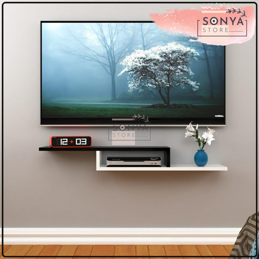 Dekorasi Kamar Tidur Rak Tv Dinding Minimalis Hiasan Gantung - 80 cm