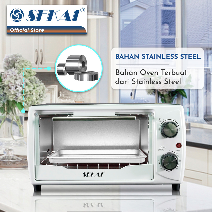 SEKAI Oven Listrik Low Watt Pemanggang Makanan Serbaguna 10L - OV 100