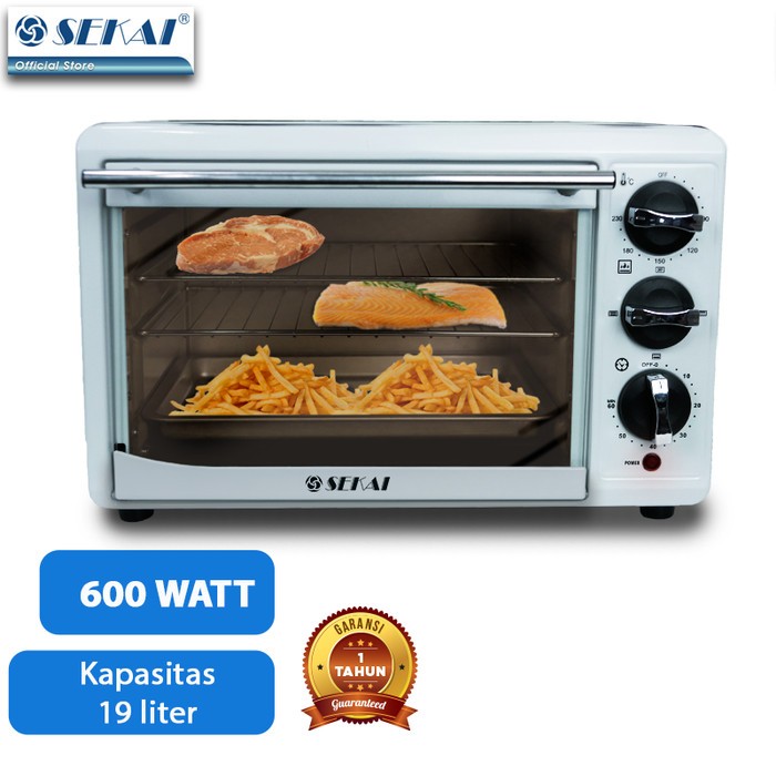 SEKAI Oven Listrik Low Watt Pemanggang Makanan Serbaguna 19L - OV 190