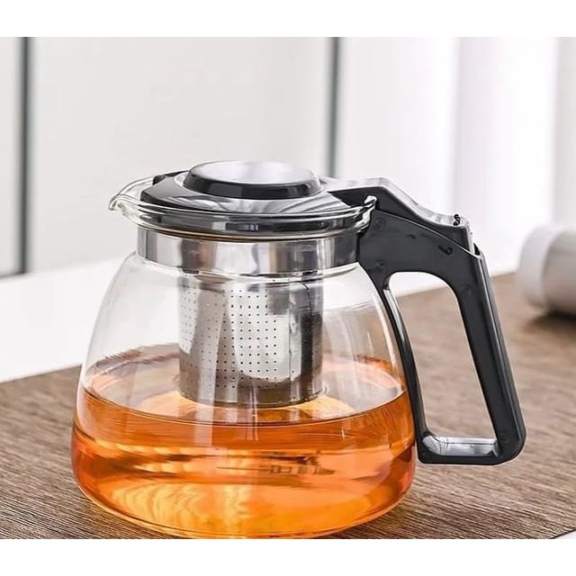 TEKO KACA 900ML Teapot Teko Teh Kopi Kaca dengan Saringan Stainless
