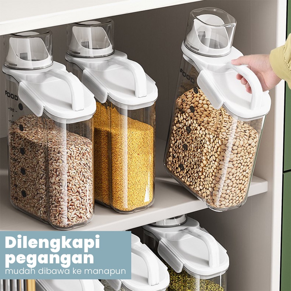 TEMPAT MINYAK GORENG 2 LITER 2L JAR CEREAL Penyimpanan Beras Snack