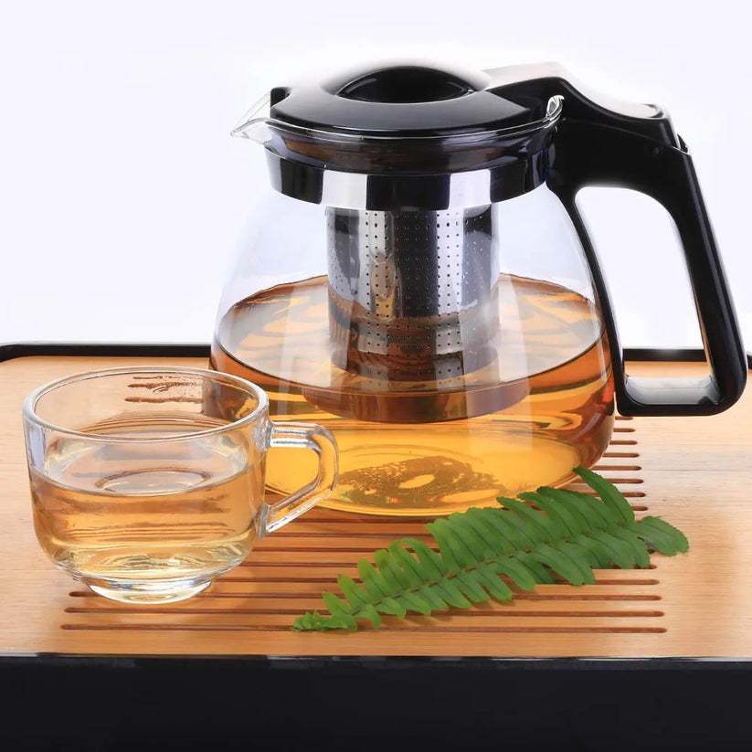 TEKO KACA 900ML Teapot Teko Teh Kopi Kaca dengan Saringan Stainless