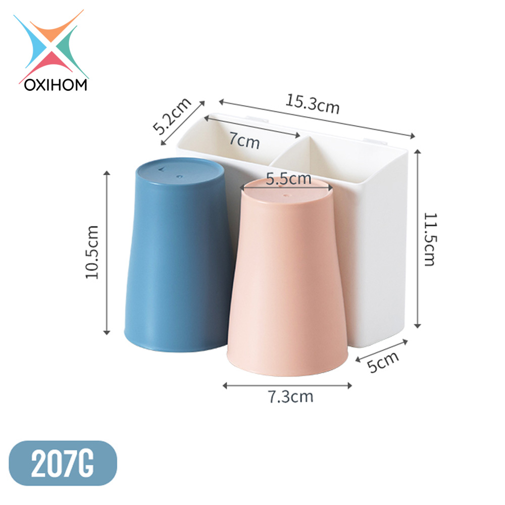 Oxihom Rak Tempat Gelas Sikat Gigi Odol Kamar Mandi Toothbrush Holder
