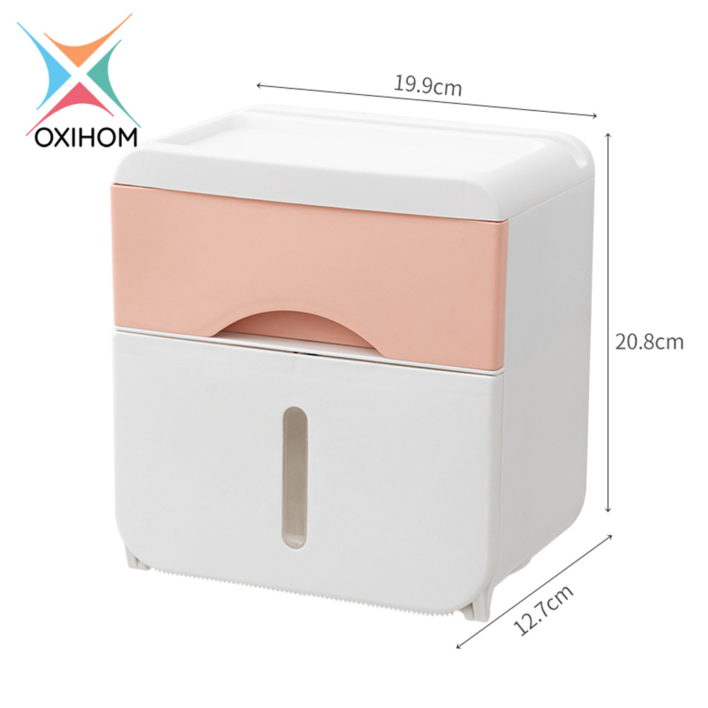 Oxihom Kotak Tempat Tisu Laci Plastik Tempat Tissue Storage Drawer HP