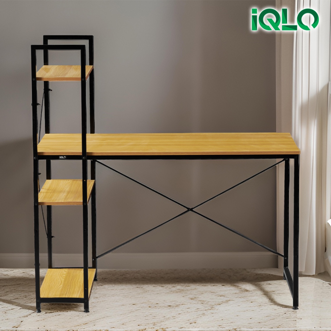 IQLO FWD04 Meja Belajar dengan Rak Meja Kantor Meja Kerja Minimalis