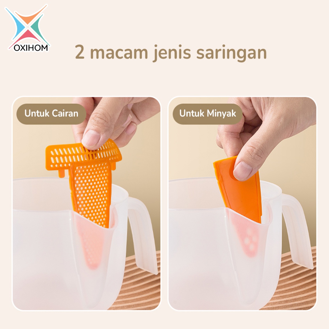 Oxihom Saringan Peniris Saringan Pemisah Minyak Baskom Plastik