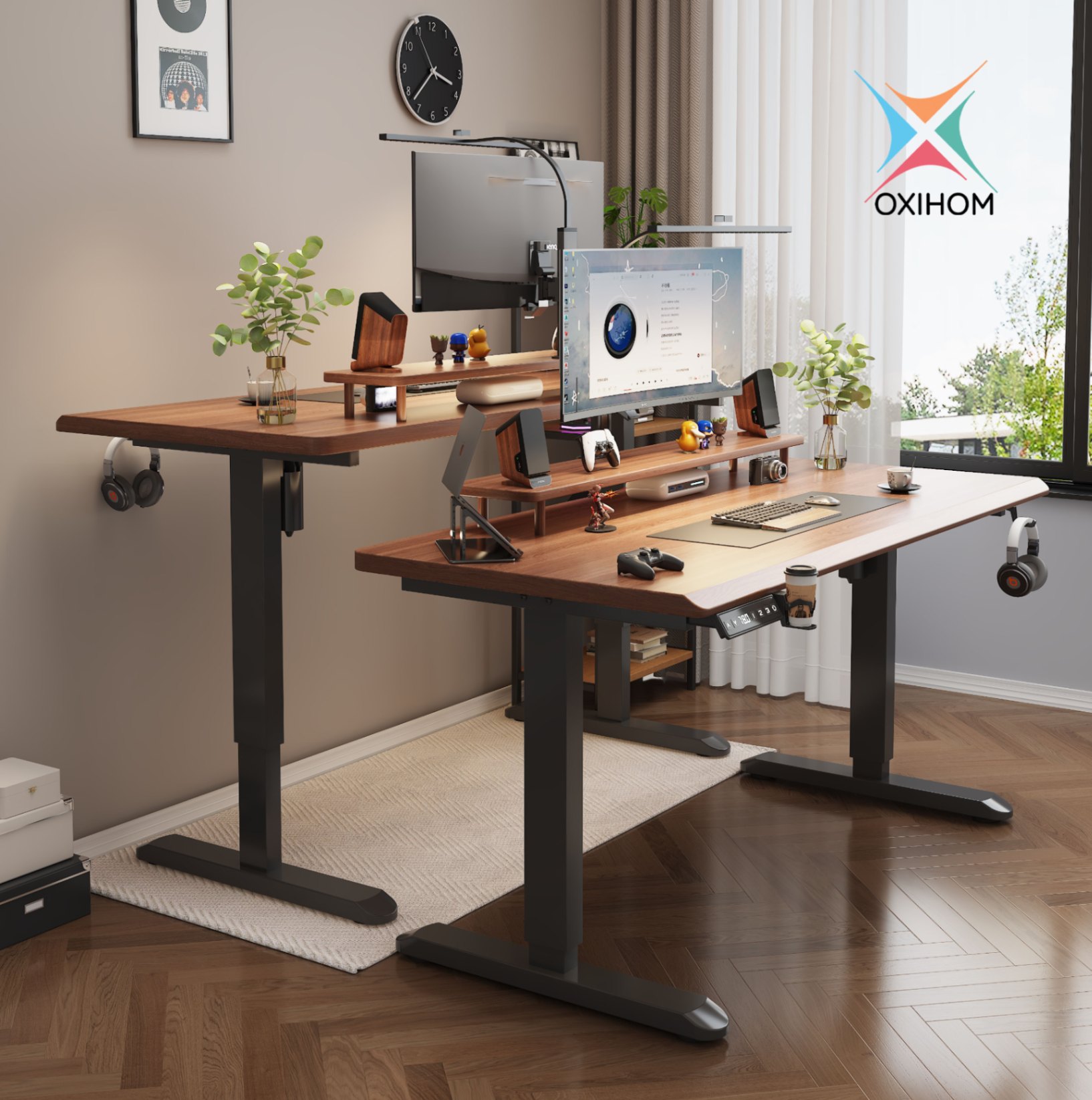 Oxihom Meja Gaming Meja Computer Meja Naik Turun Meja Hidrolik Ergo