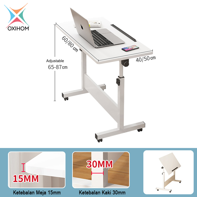 Oxihom Meja Belajar Meja Laptop Meja Gambar Meja Makan Meja Kerja Roda