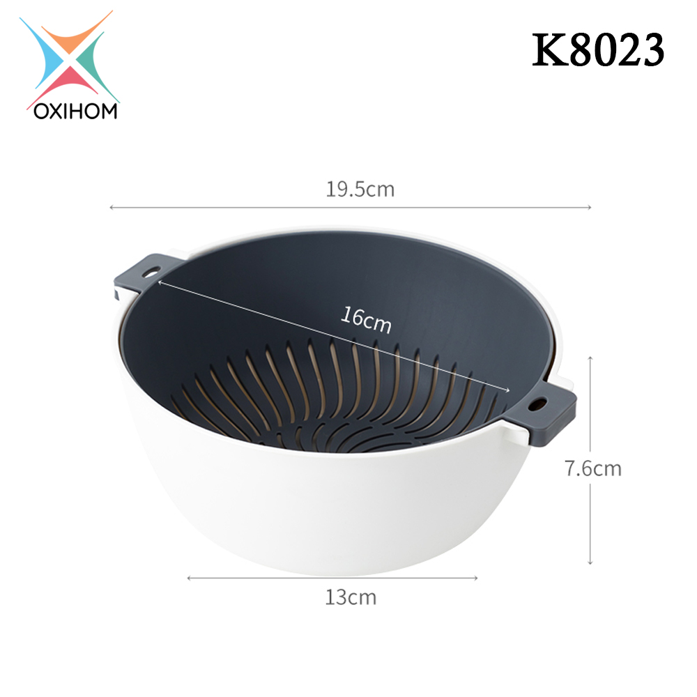 Oxihom K802 Series Mangkok Baskom Saringan Ganda Buah dan Sayur