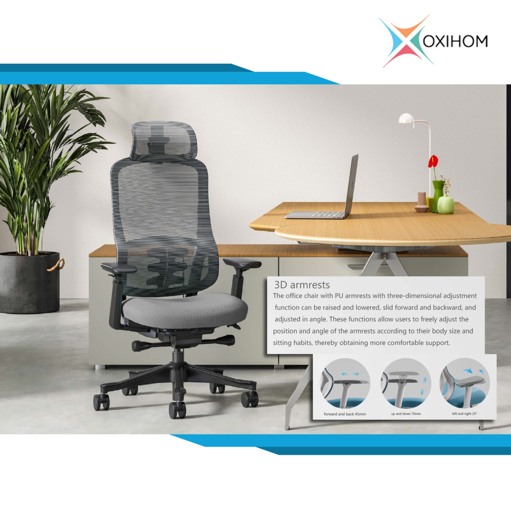 OXIHOM S3 Kursi Mesh Kursi Kantor Kursi Kerja Honeycomb Chair Seat