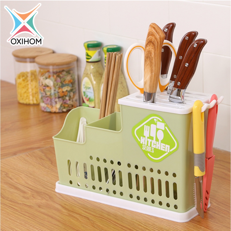 Oxihom Tempat Pengering Sendok Garpu Pisau Sumpit Dapur Drain Holder