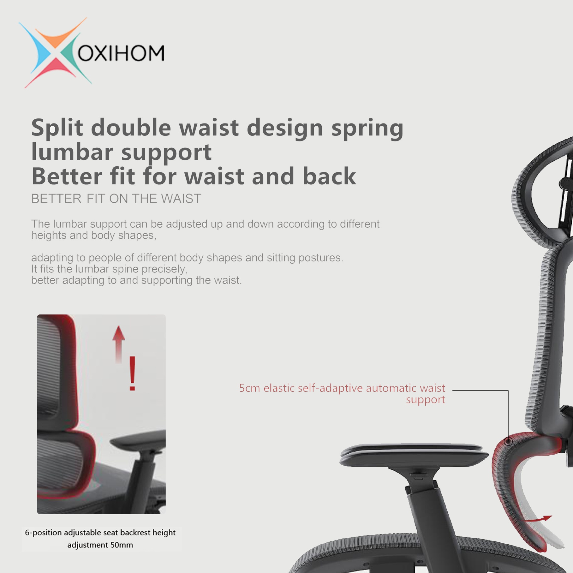 OXIHOM T8 Kursi Mesh Kursi Kantor Kursi Kerja Mesh Chair Ergonomic