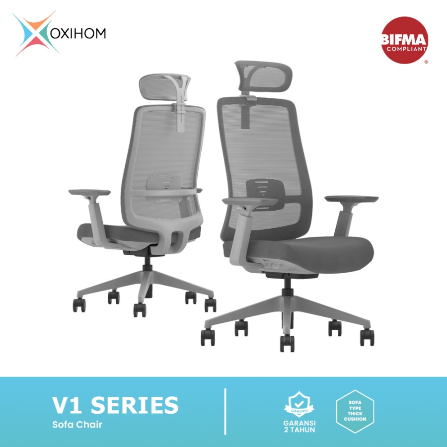 Jual Oxihom V Mesh Sofa Chair Kursi Kantor Kursi Gaming Belajar Hidrolik Abu Abu Dikirim